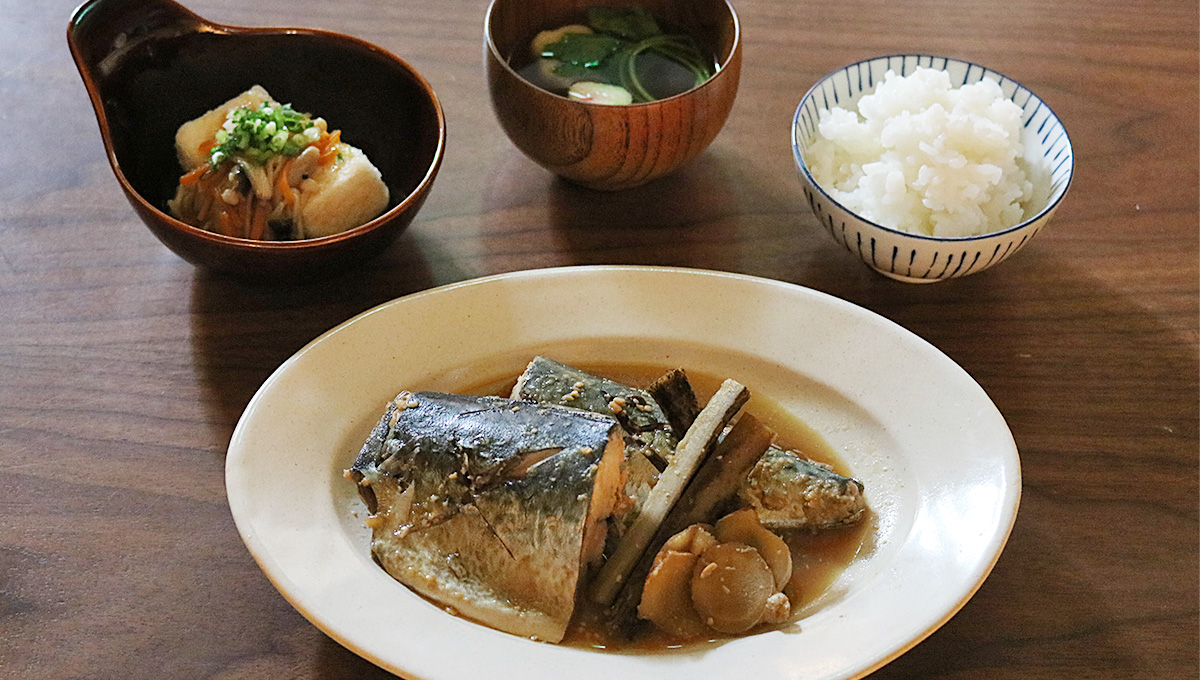 基本の料理　秋の和定食　さばのみそ煮と揚げだし豆腐 きのこあんかけ