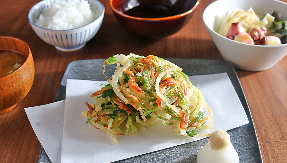 基本の料理　さくさく天ぷらをマスター！ 「桜えびと三つ葉のかき揚げ」と「たことわかめの辛子酢みそあえ」