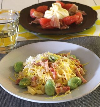 平打ち生パスタを作って本格イタリアン♪  そら豆のレモンオイルパスタ＆手作りブッラータ