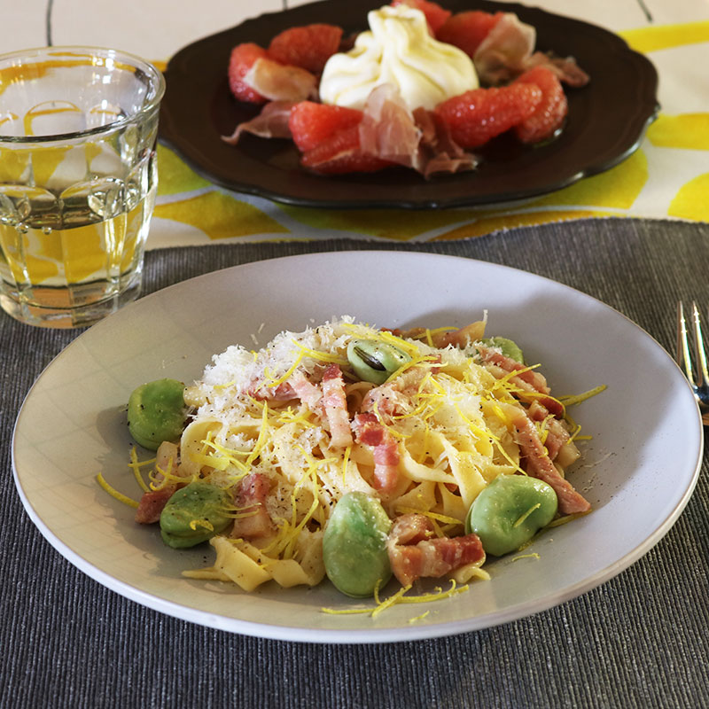 平打ち生パスタを作って本格イタリアン♪  そら豆のレモンオイルパスタ＆手作りブッラータ