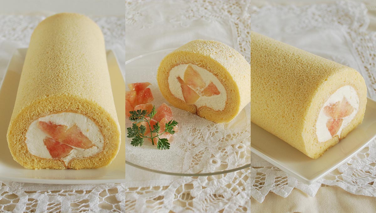 下迫綾美さんのお菓子の基本～桃のシフォンロールケーキ～