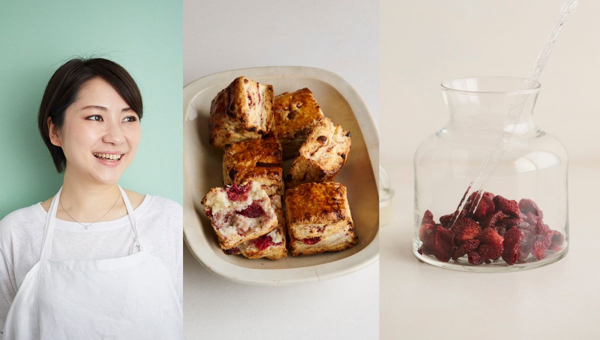 加藤里名さんに教わる　旬のくだもののお菓子「いちごのスコーン＆いちごのヨーグルトムース」