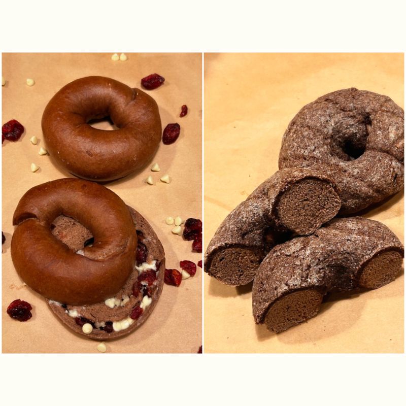 『HIGU BAGEL ＆ CAFE』樋口さんによる2種のベーグル　「ショコラメロンパンベーグル」と「クランベリー＆ホワイトチョコベーグル」を作って、お持ち帰り♪