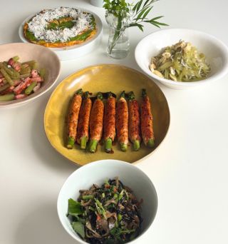 植松良枝さんの春の料理教室「アスパラ、たけのこ、ふき、きぬさや」