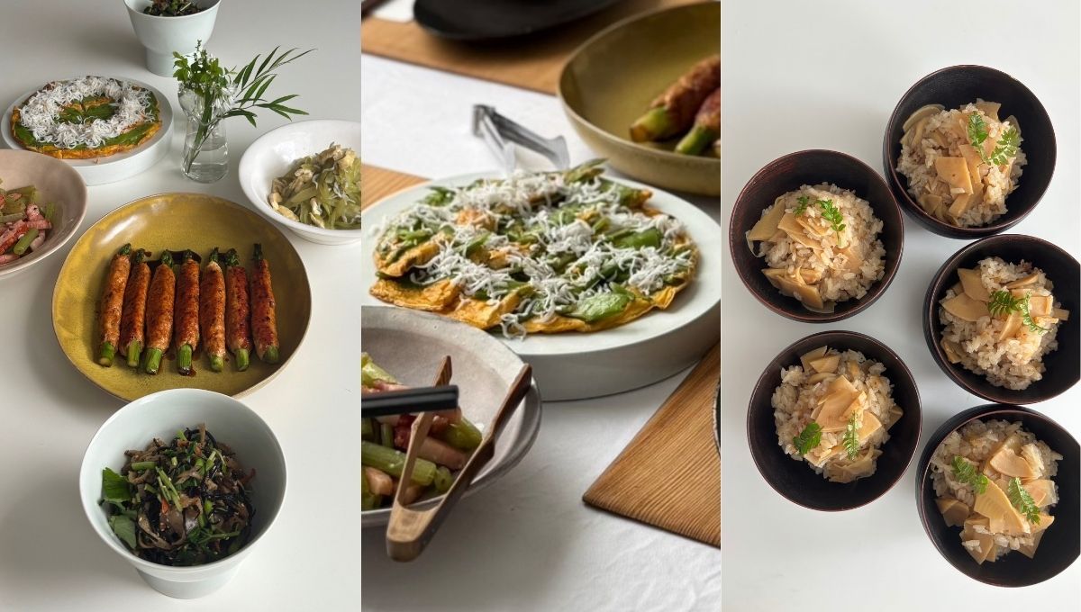 植松良枝さんの春の料理教室「アスパラ、たけのこ、ふき、きぬさや」